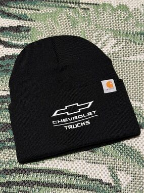Carhartt Black Beanie with Chevrolet Trucks Logo Hat Mens